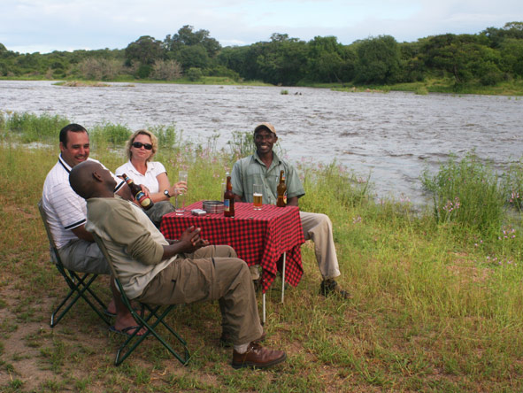 Maureen Stover - enjoying a classic Maasai drinks break